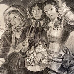 The April Shower 9.25" x 6" - Peterson's Magazine Antique Engraving/Print